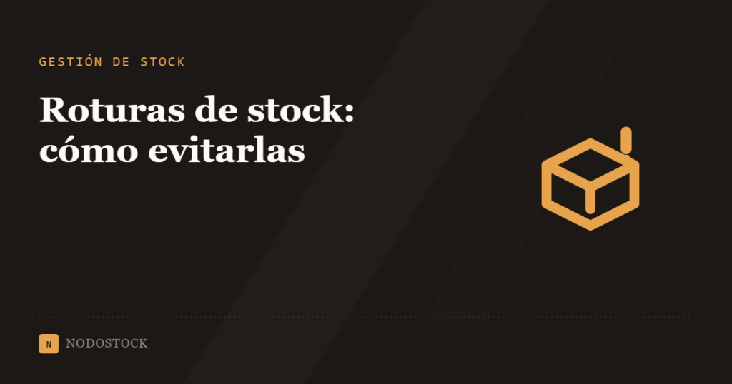 Caja de stock vacía con aviso de rotura