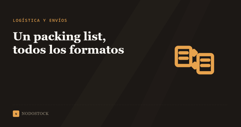 Dos documentos de packing list conectados por flechas de conversión