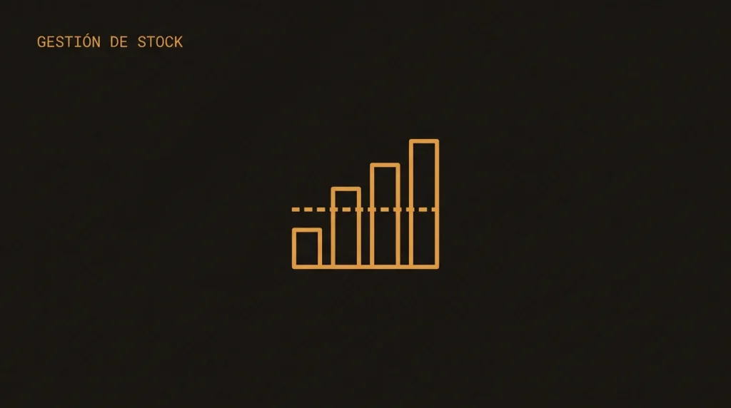 Gráfico de barras con línea de stock de seguridad